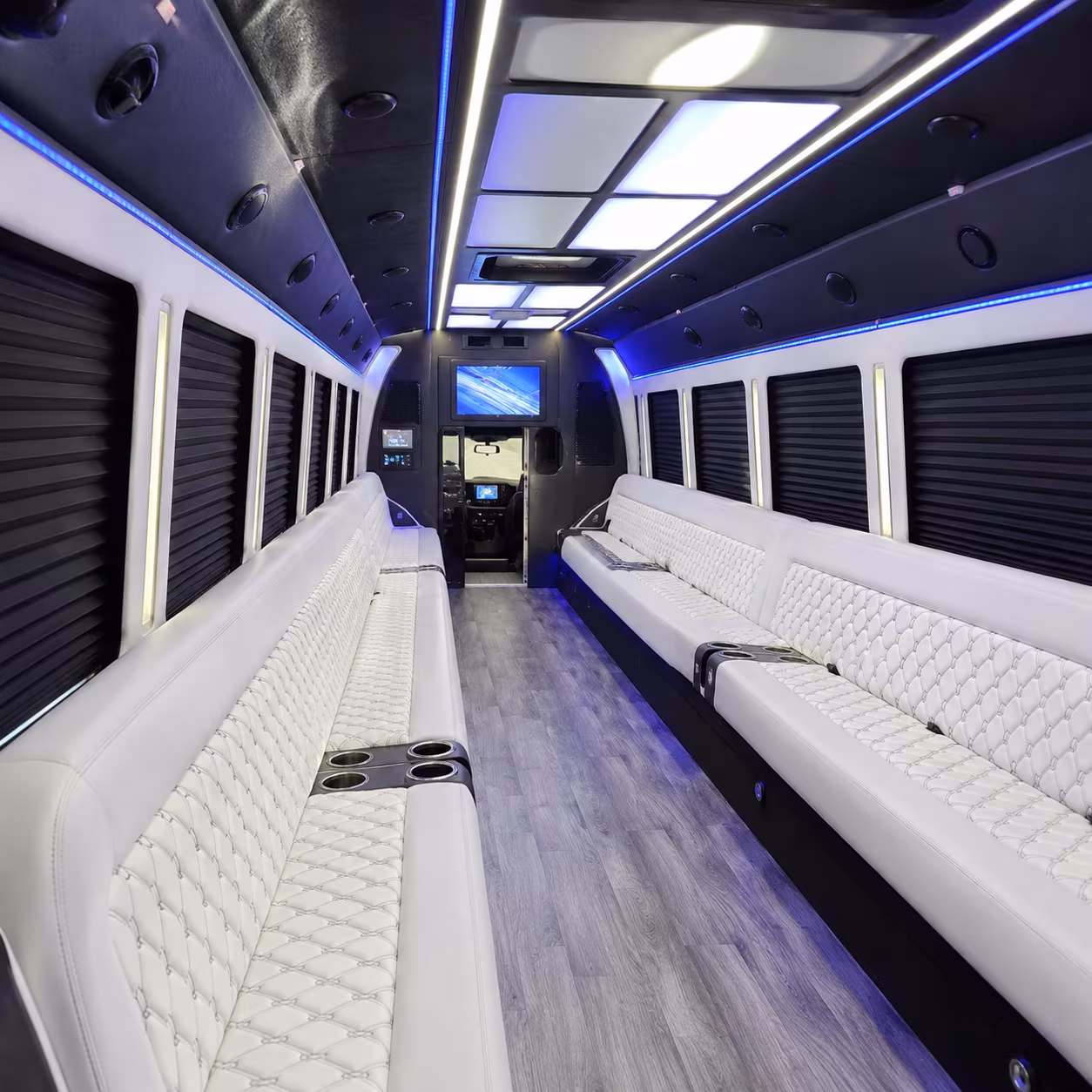 pontiac party bus rental interior